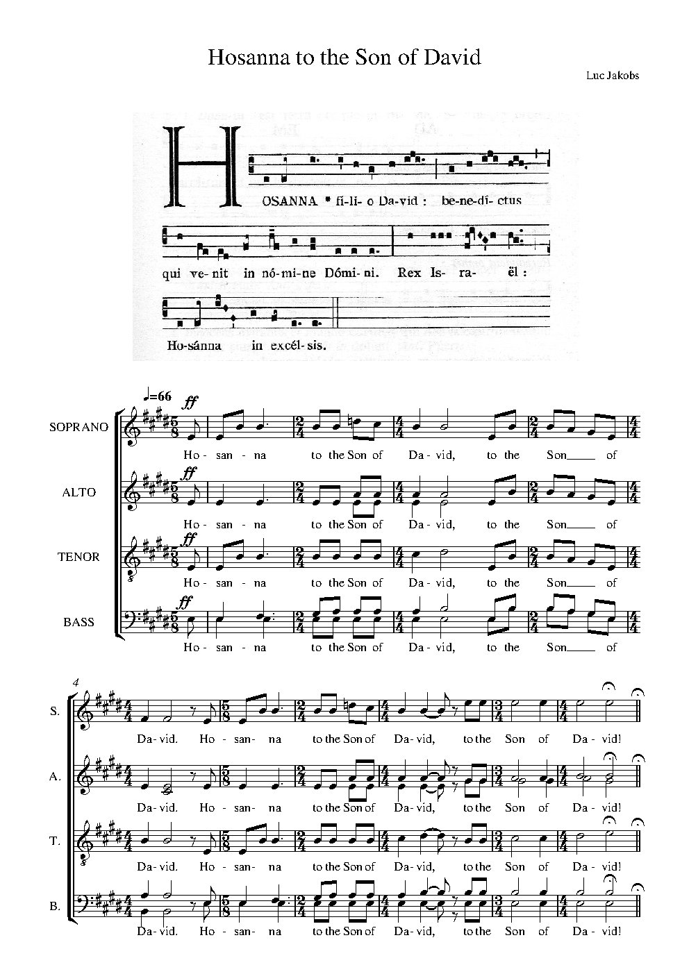 Hosanna to the Son of David