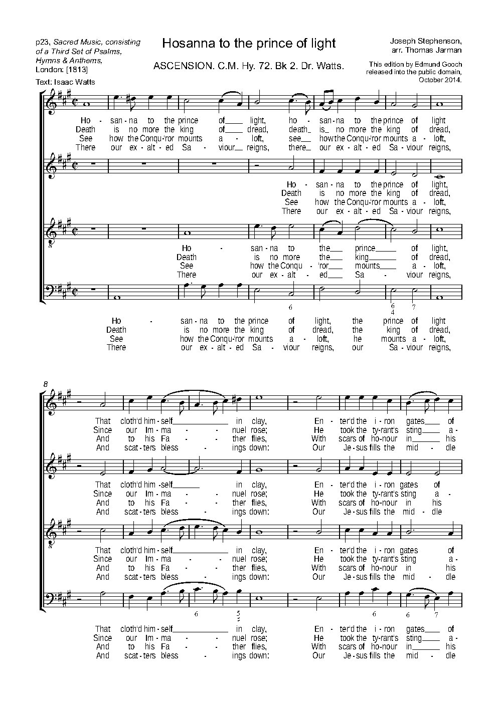 Hosanna to the prince of light - Choir Script PDF Thumbnail