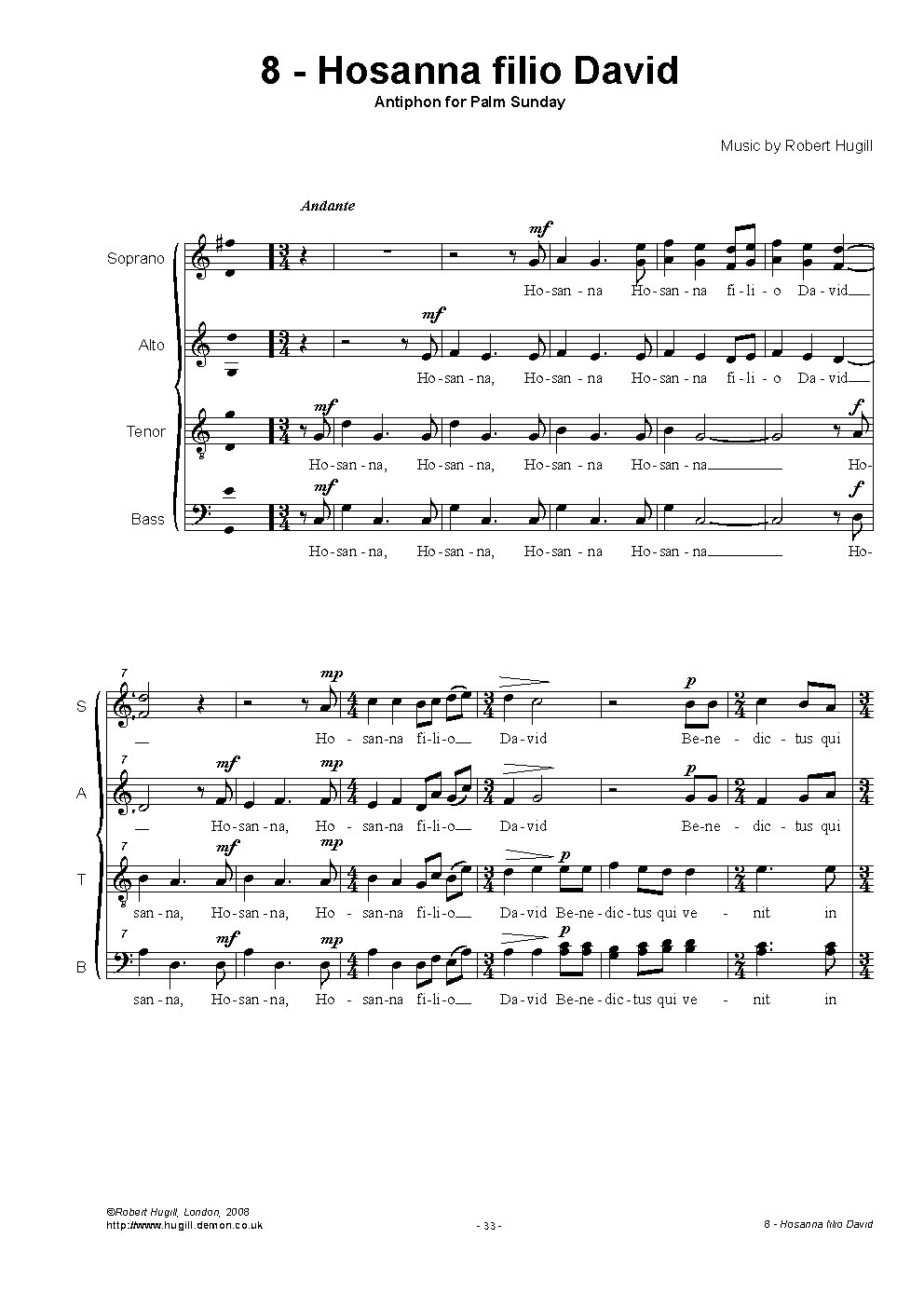 Hosanna filio David