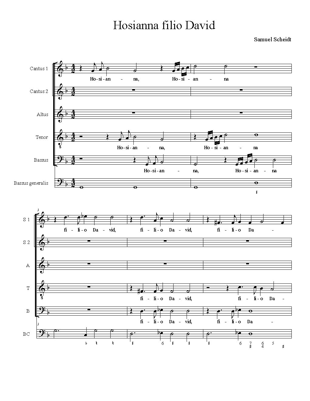 Hosianna filio David - Choir Script PDF Thumbnail