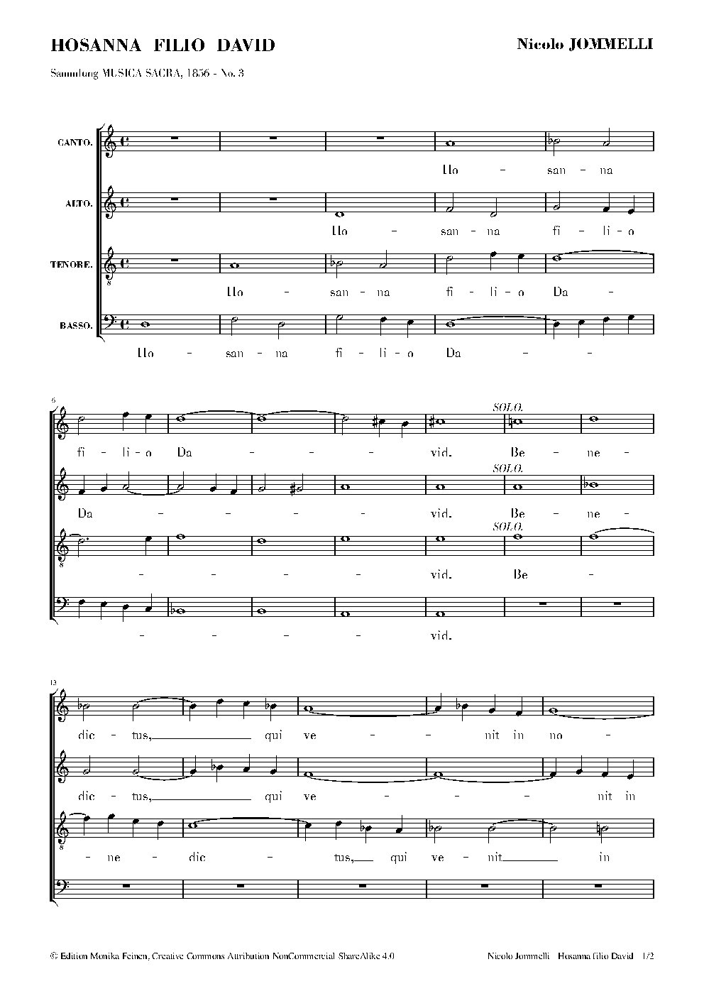 Hosanna filio David - Choir Script PDF Thumbnail