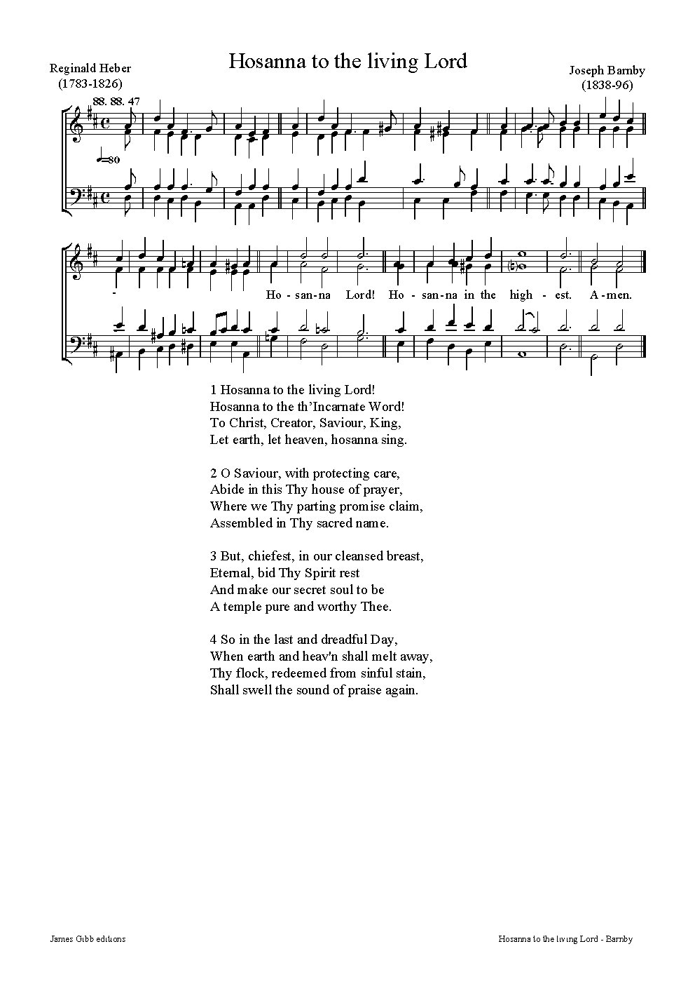 Hosanna to the living Lord
