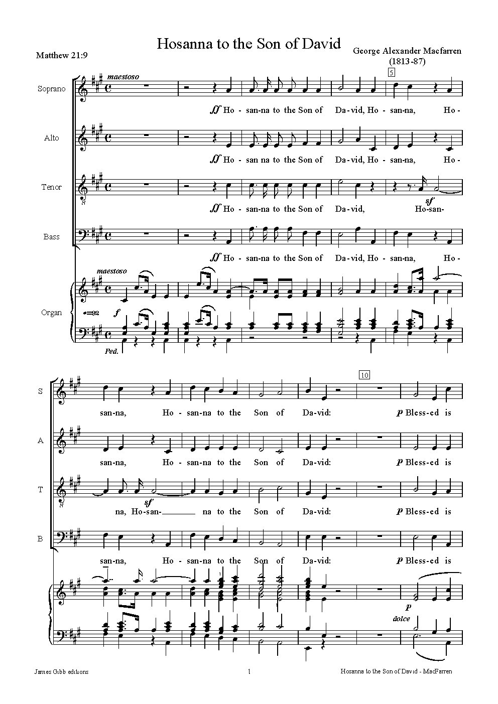 Hosanna to the Son of David