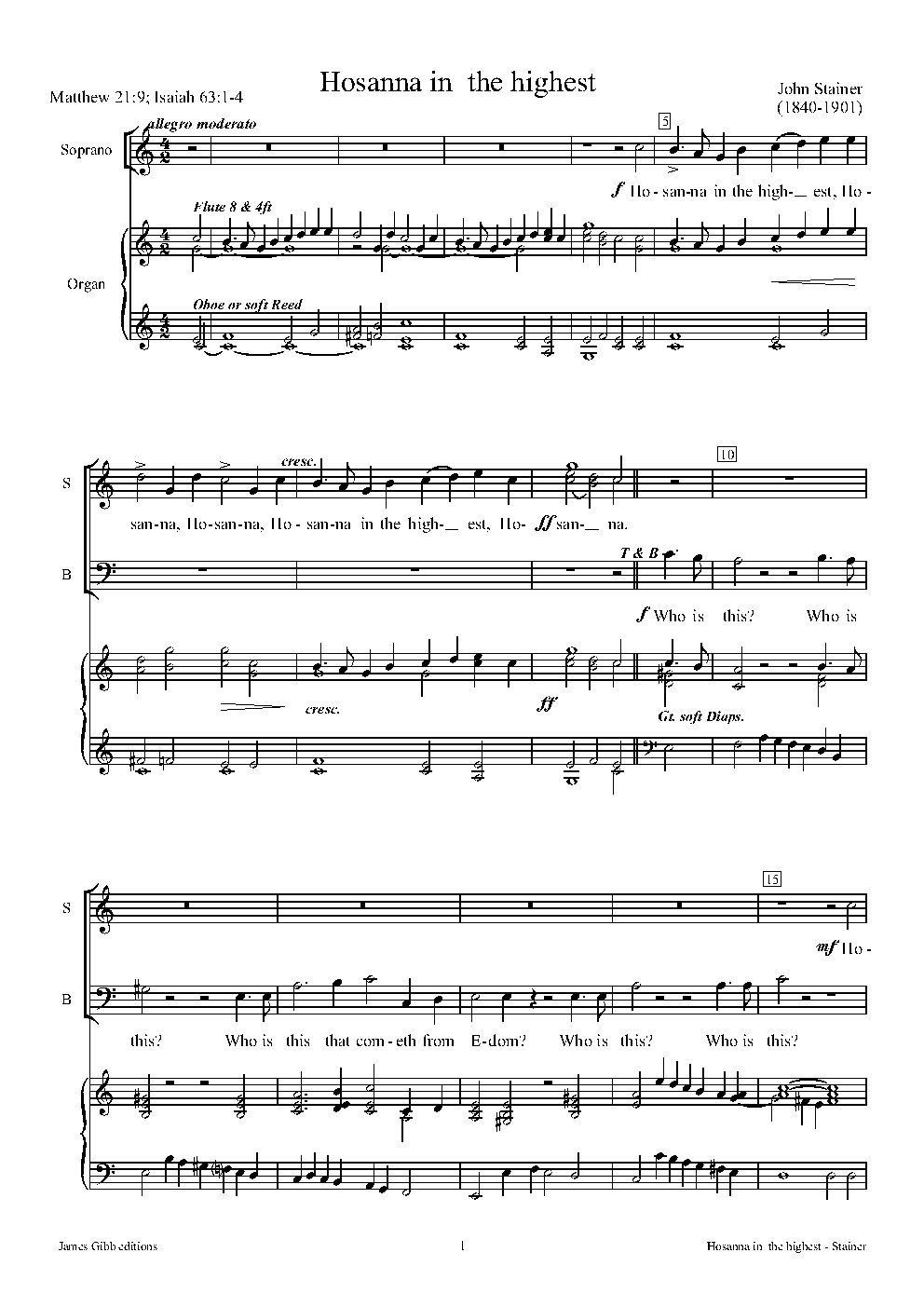Hosanna in the highest - Choir Script PDF Thumbnail