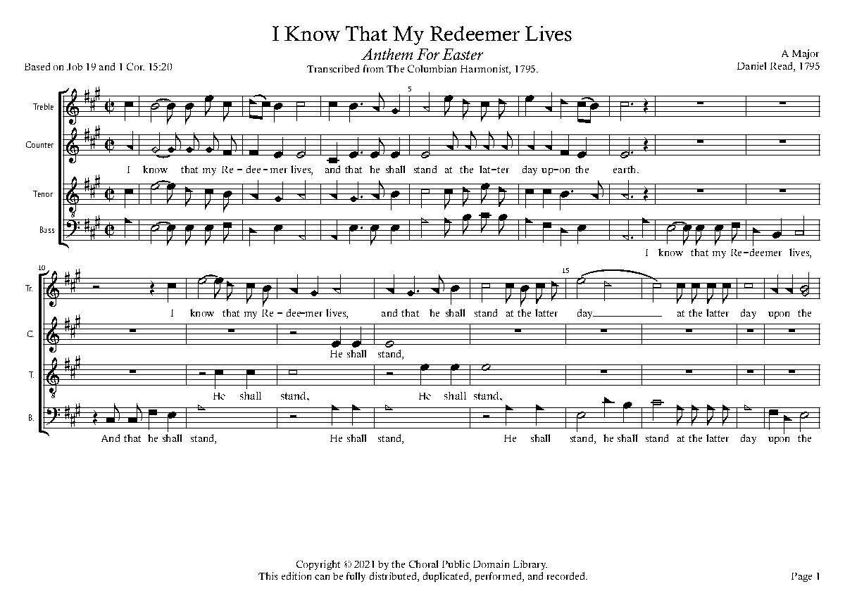 I know that my Redeemer lives