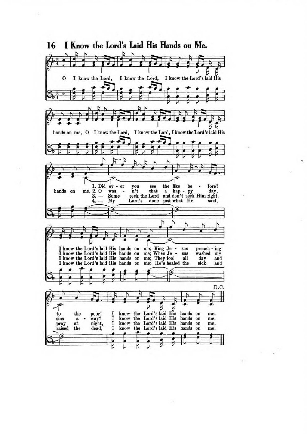 I Know The Lord's Laid His Hands On Me