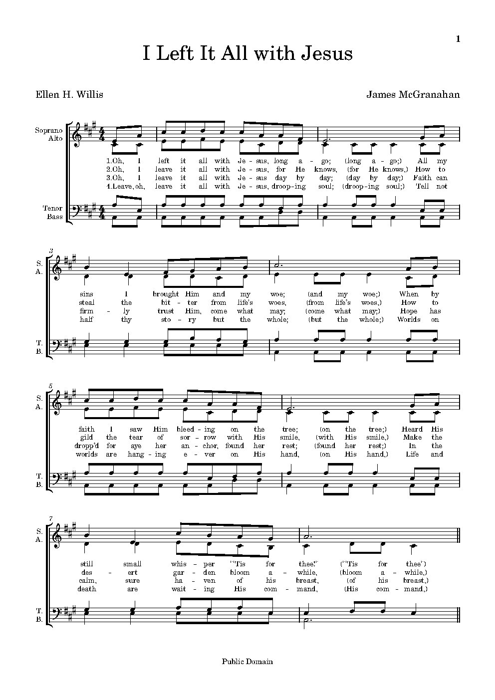 I Left It All with Jesus - Choir Script PDF Thumbnail