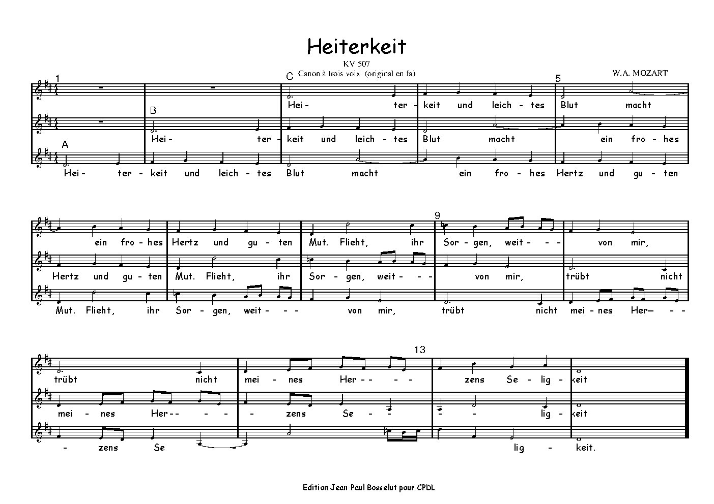 Heiterkeit - KV 507