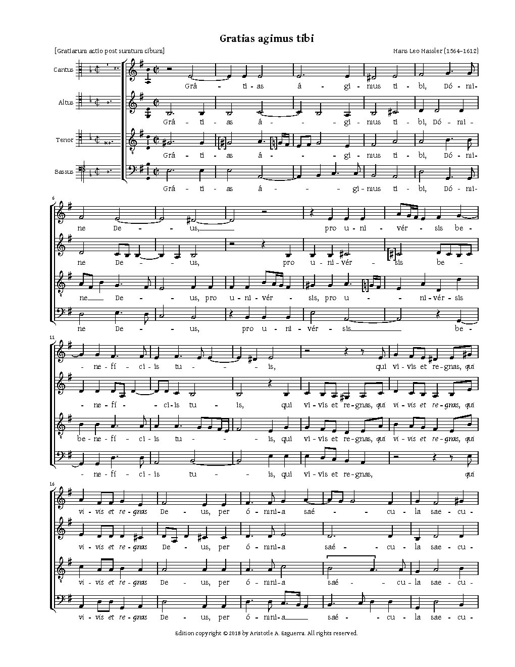 Gratias agimus tibi - Choir Script PDF Thumbnail