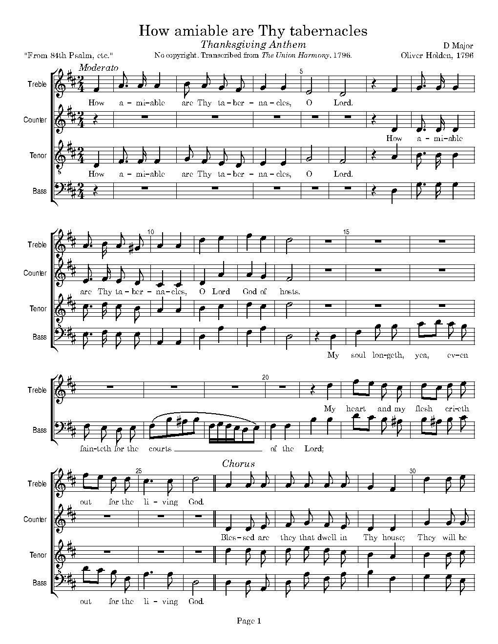 How amiable are Thy tabernacles