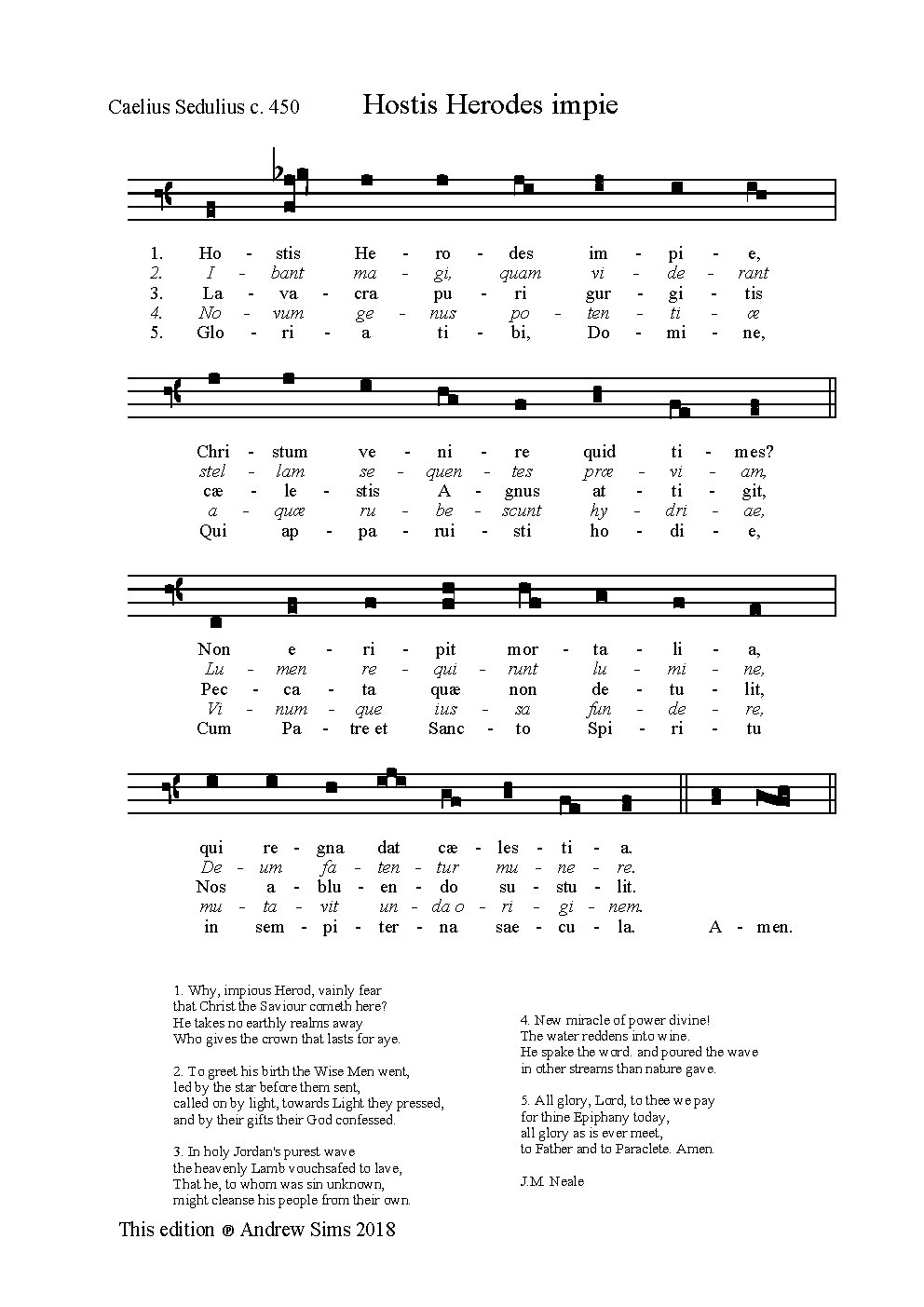 Hostis Herodes impie - Choir Script PDF Thumbnail