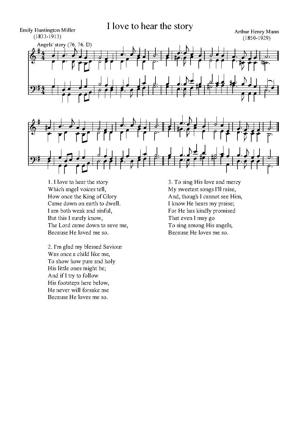 I love to hear the story - Choir Script PDF Thumbnail
