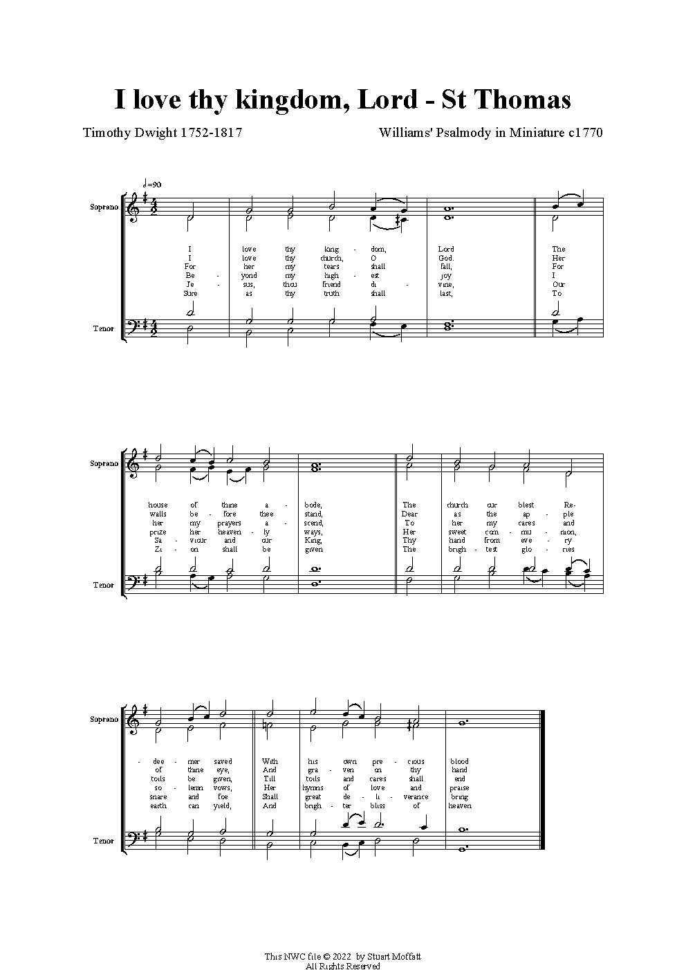 I love thy kingdom, Lord - Choir Script PDF Thumbnail