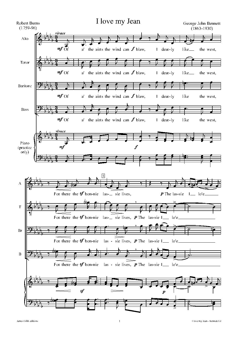 I love my Jean - Choir Script PDF Thumbnail
