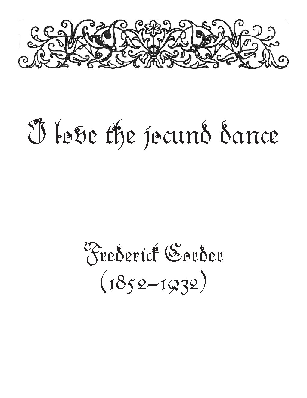 I love the jocund dance