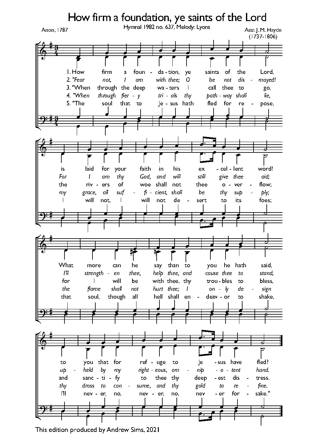 How firm a foundation, ye saints of the Lord