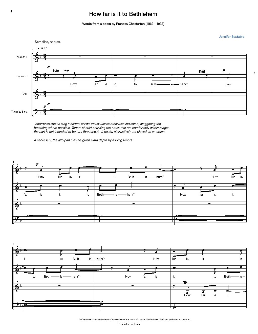 How far is it to Bethlehem - Choir Script PDF Thumbnail