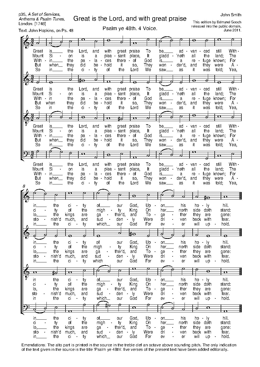 Great is the Lord, and with great praise - Choir Script PDF Thumbnail