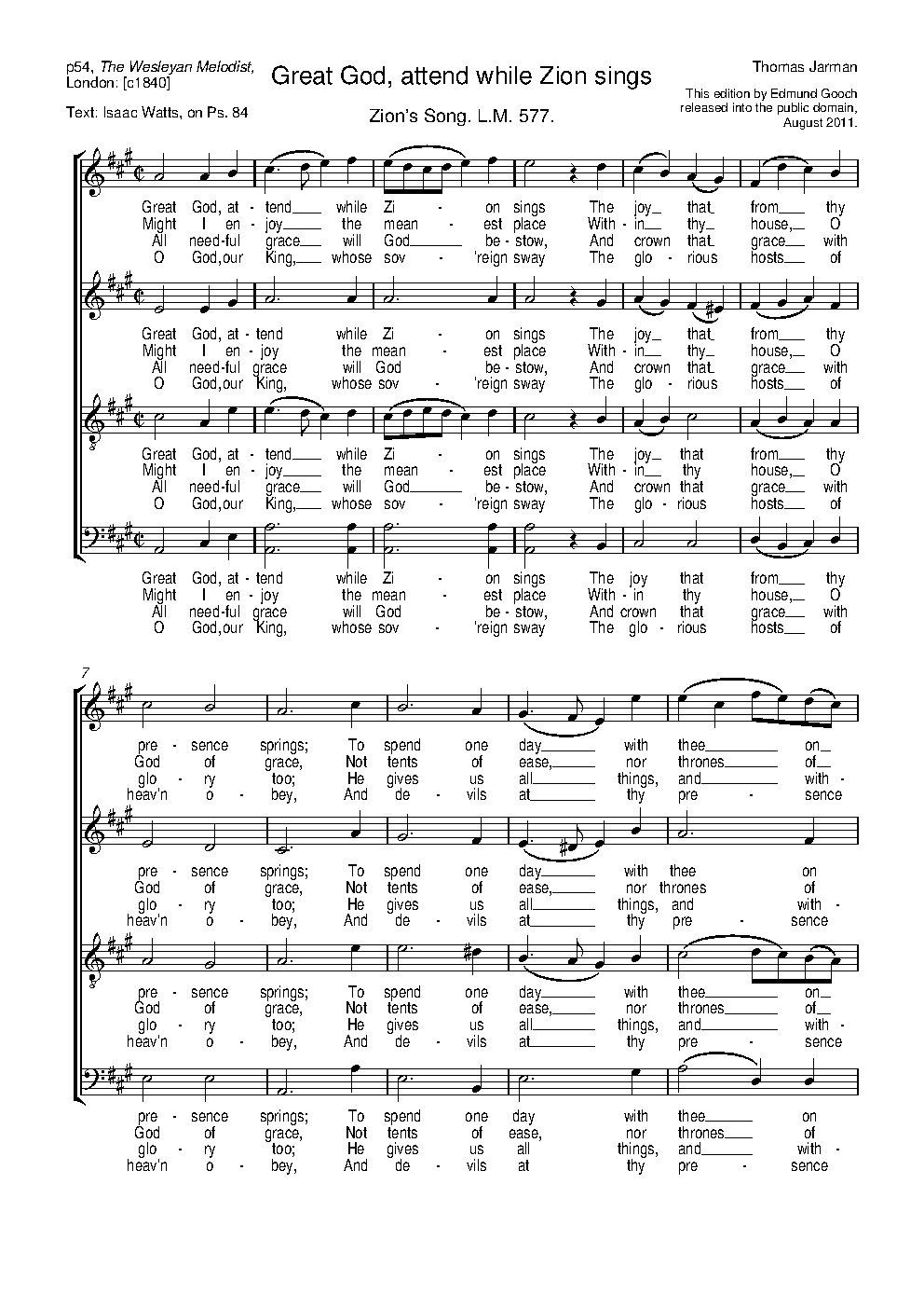 Great God, attend while Zion sings