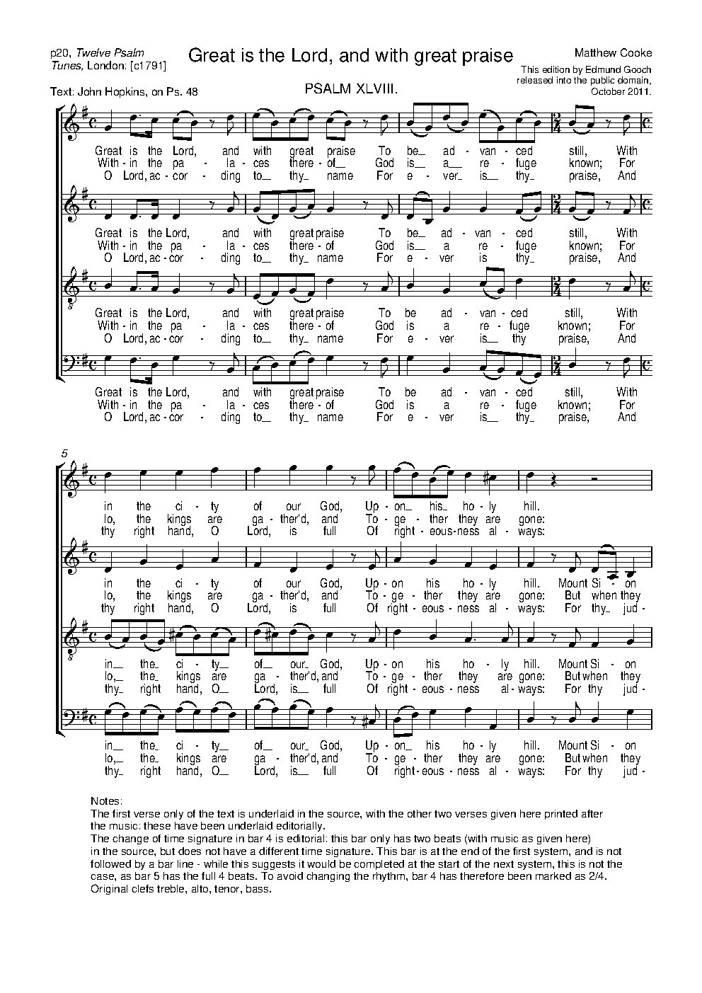 Great is the Lord, and with great praise
