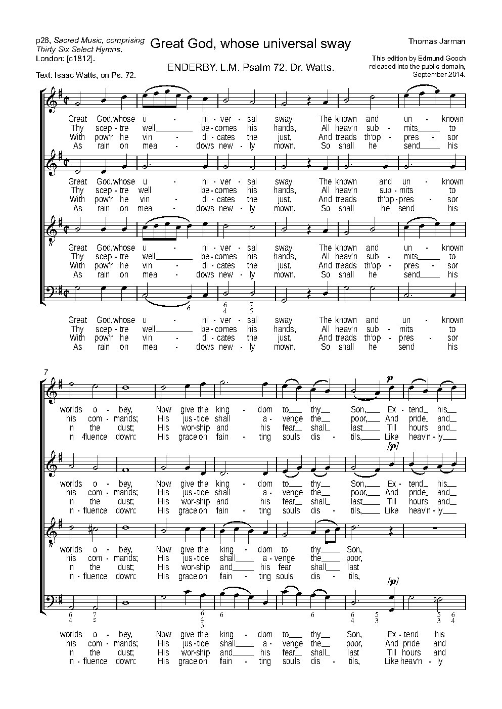 Great God, whose universal sway - Choir Script PDF Thumbnail
