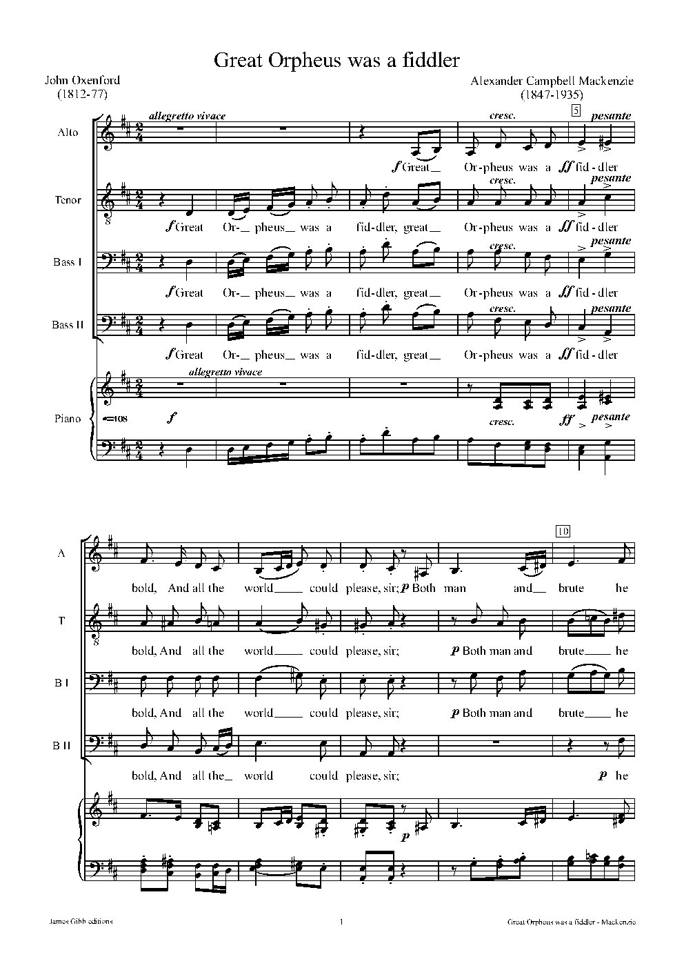 Great Orpheus was a fiddler - Choir Script PDF Thumbnail