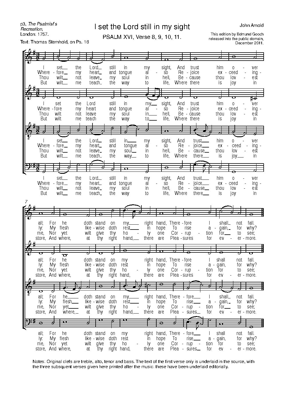 I set the Lord still in my sight - Choir Script PDF Thumbnail