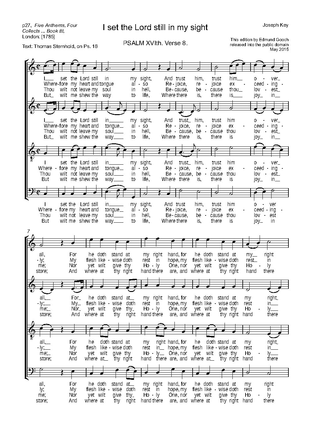 I set the Lord still in my sight - Choir Script PDF Thumbnail