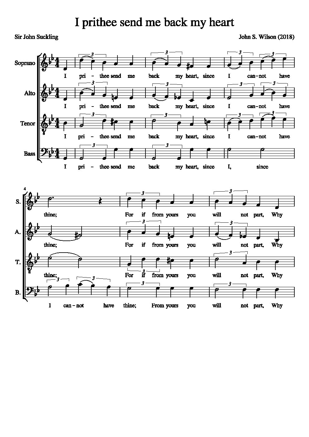 I prithee send me back my heart - Choir Script PDF Thumbnail