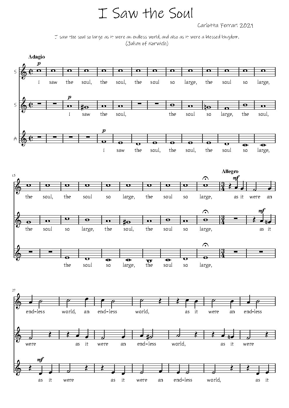 I Saw the Soul - Choir Script PDF Thumbnail
