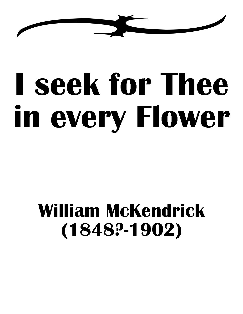 I seek for Thee in every Flower - Choir Script PDF Thumbnail