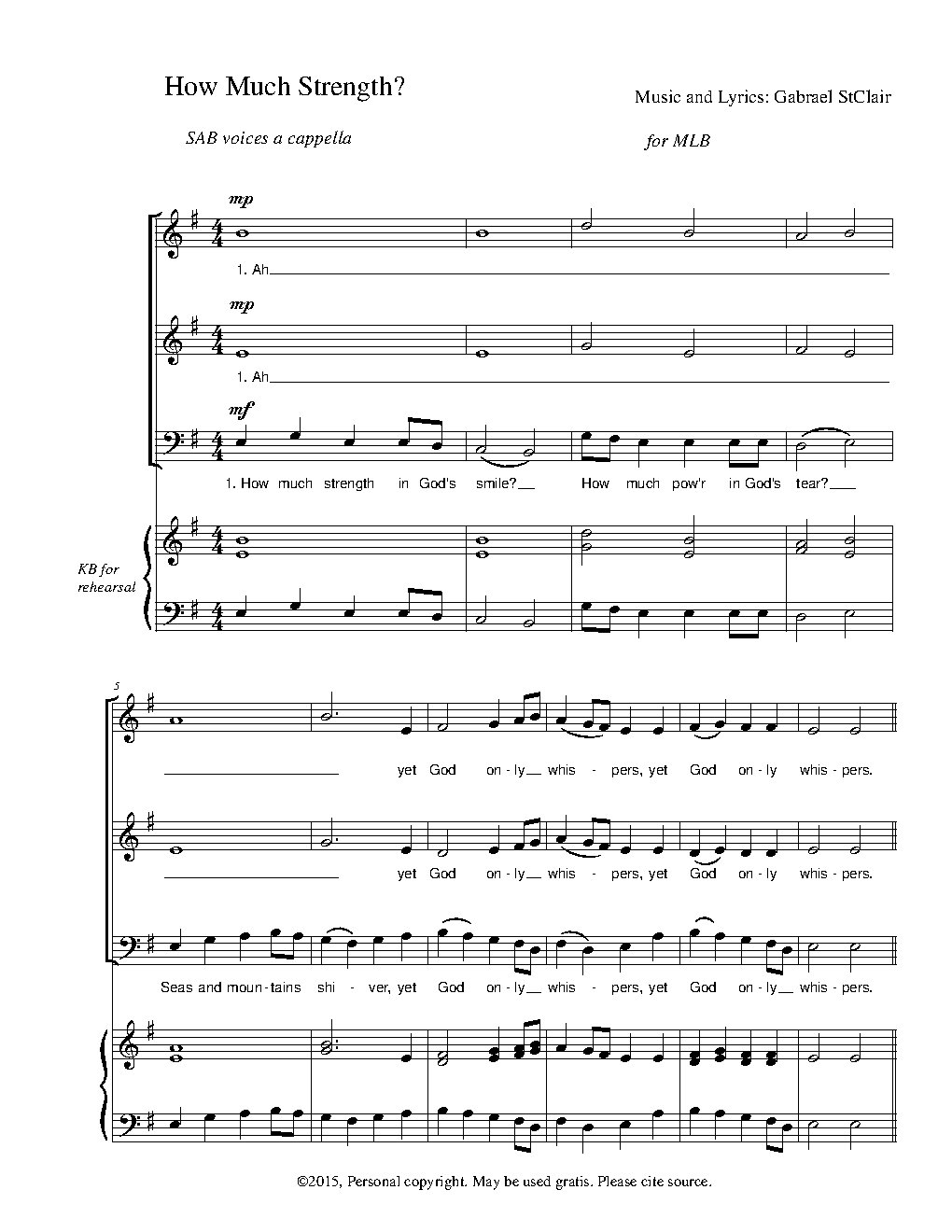 How Much Strength - Choir Script PDF Thumbnail