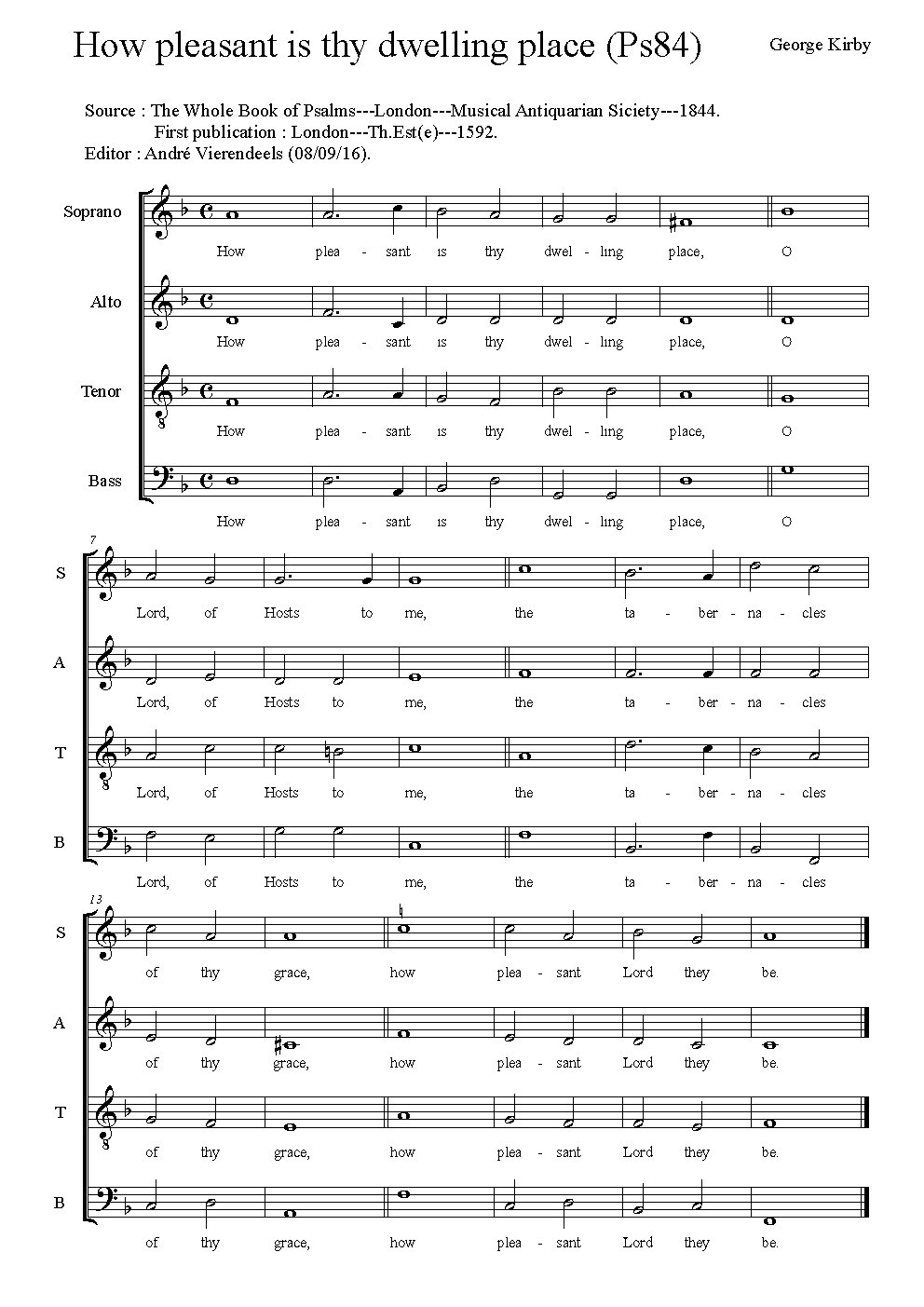 How pleasant is thy dwelling place