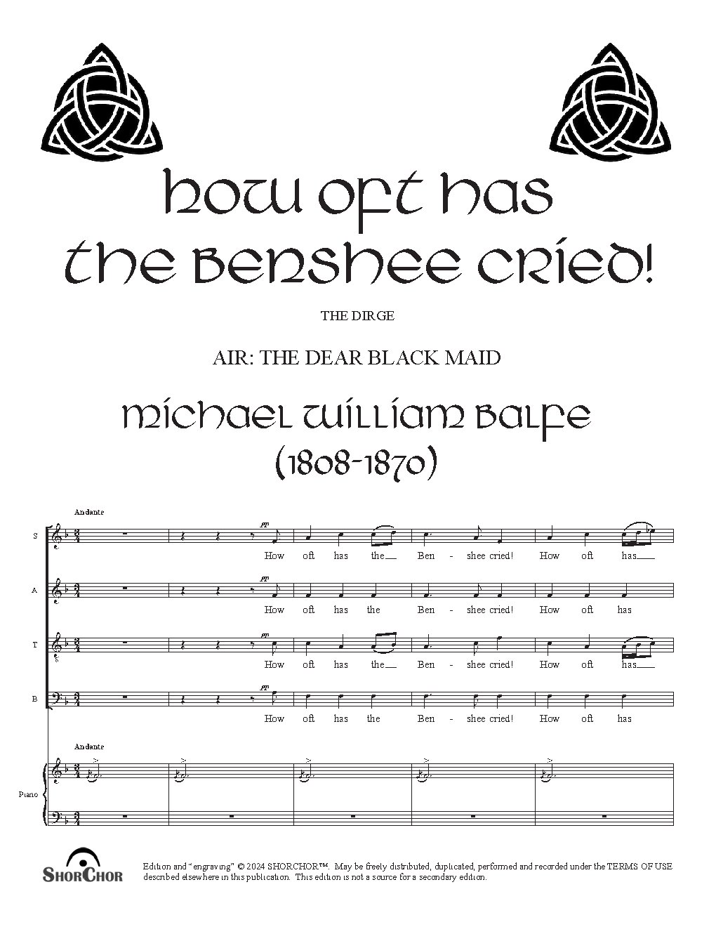 How oft has the Benshee cried! - Choir Script PDF Thumbnail