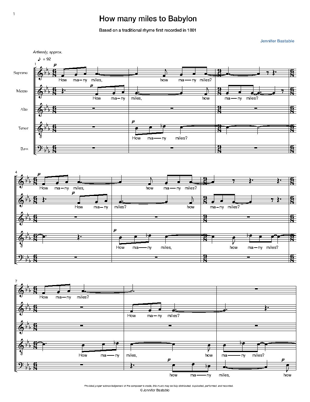How many miles to Babylon - Choir Script PDF Thumbnail