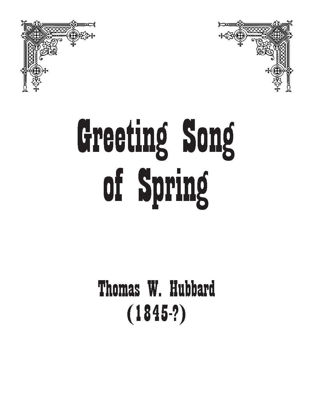 Greeting Song of Spring