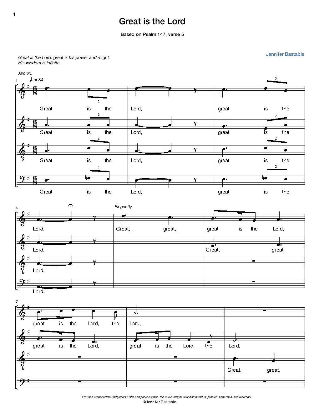 Great is the Lord - Choir Script PDF Thumbnail
