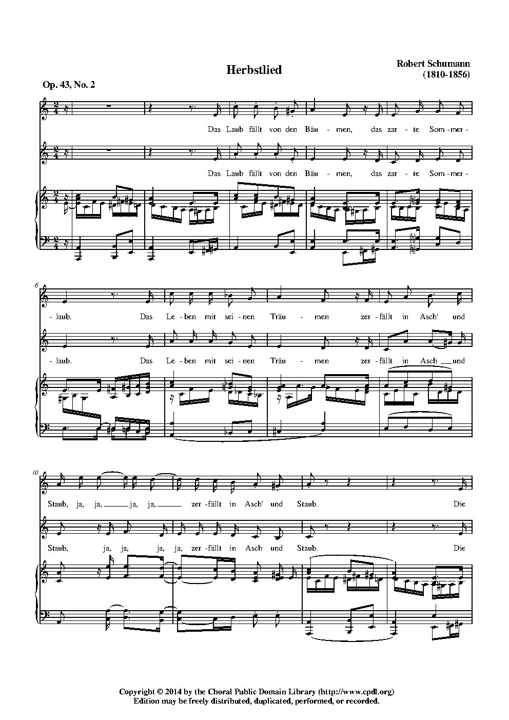 Herbstlied, Op. 43, No. 2