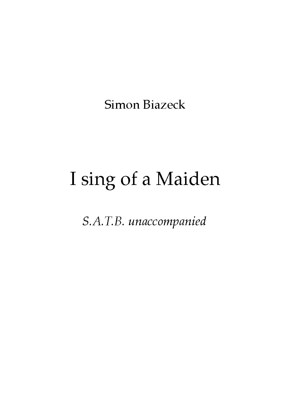 I sing of a Maiden