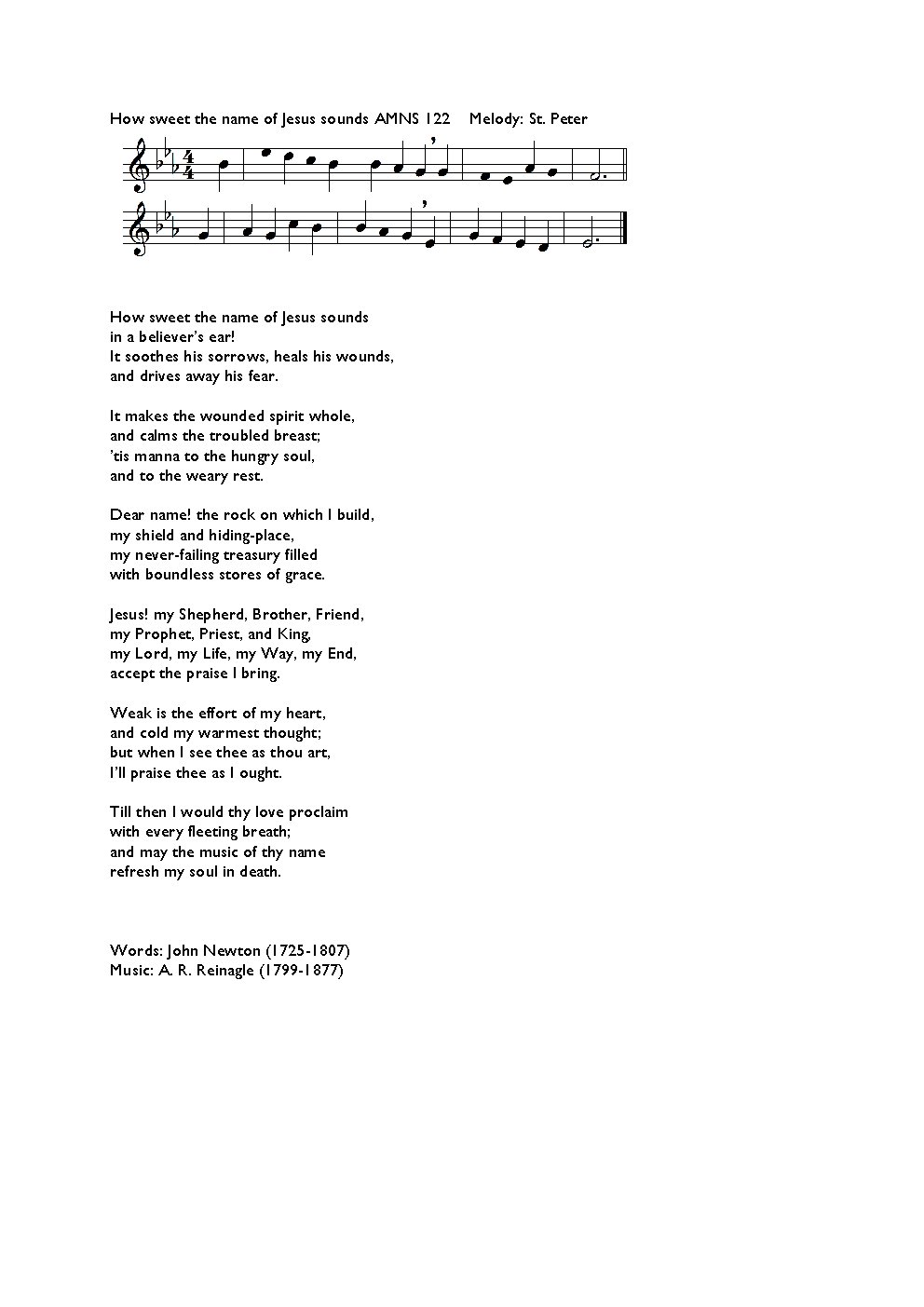 How sweet the name of Jesus sounds - Choir Script PDF Thumbnail