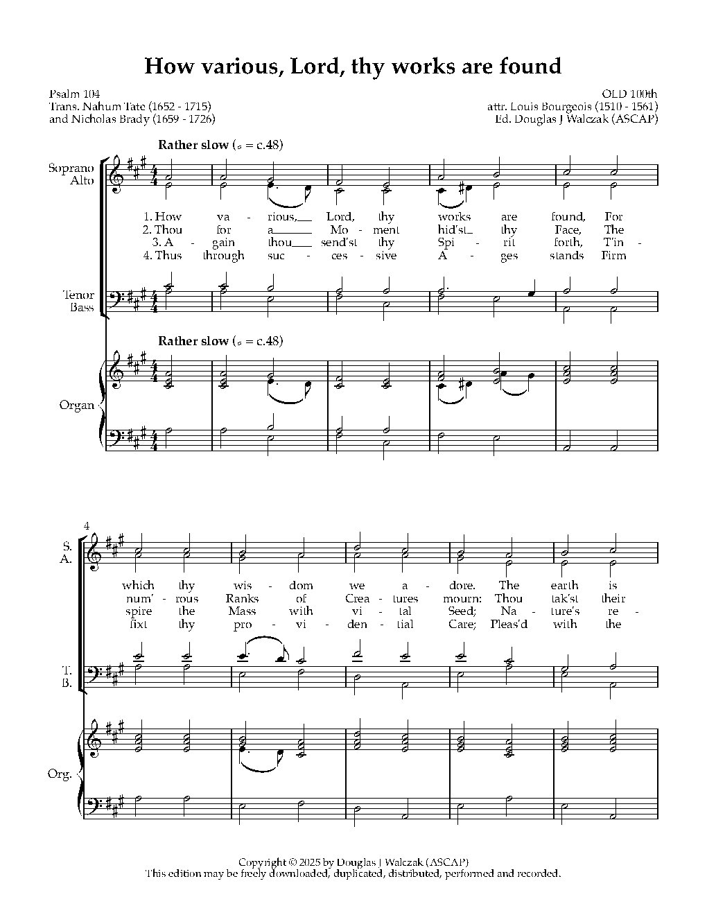 How various, Lord, thy works are found