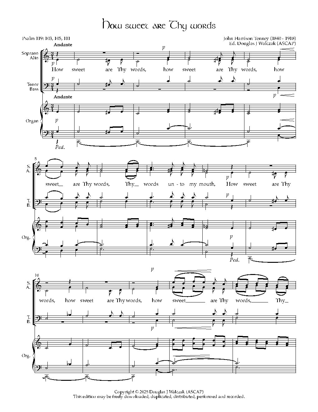 How sweet are Thy words - Choir Script PDF Thumbnail