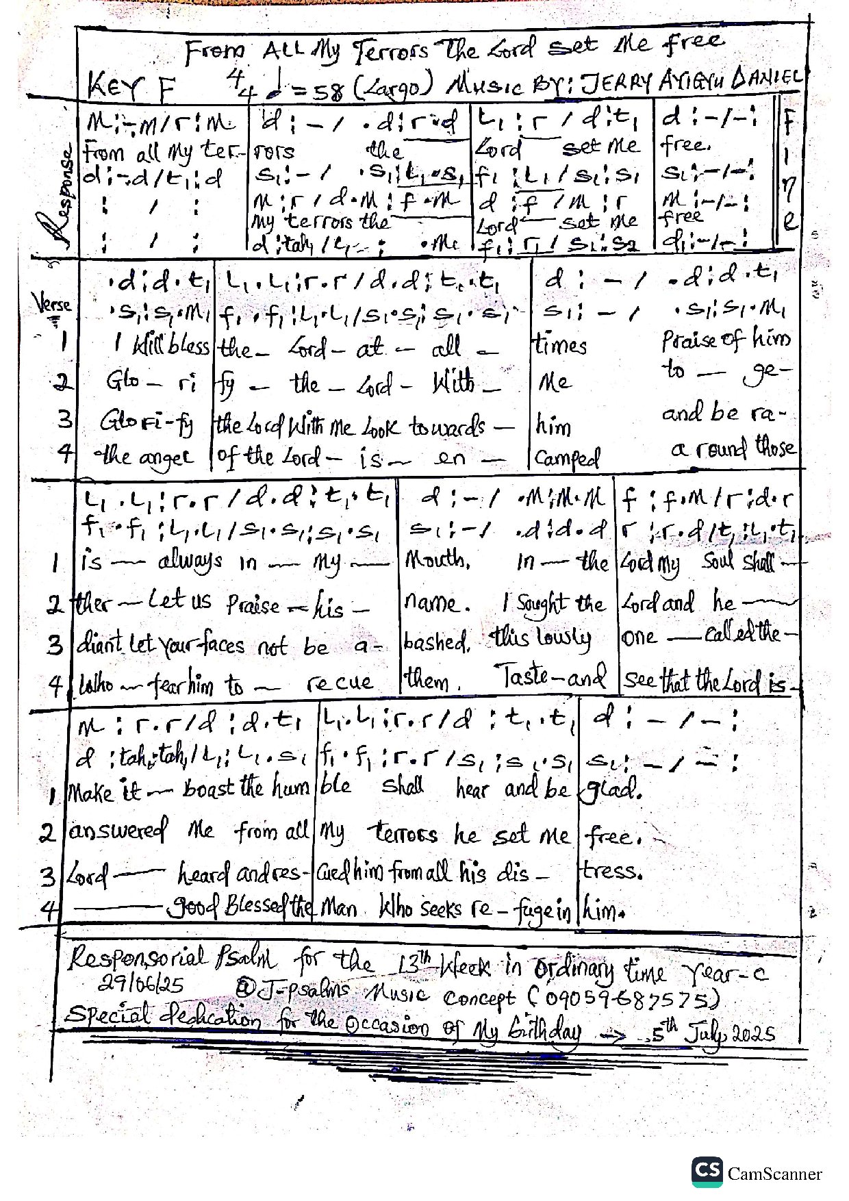 Psalm For 13th Sunday In Ordinary Time - By Jerry Ayigyu Daniel