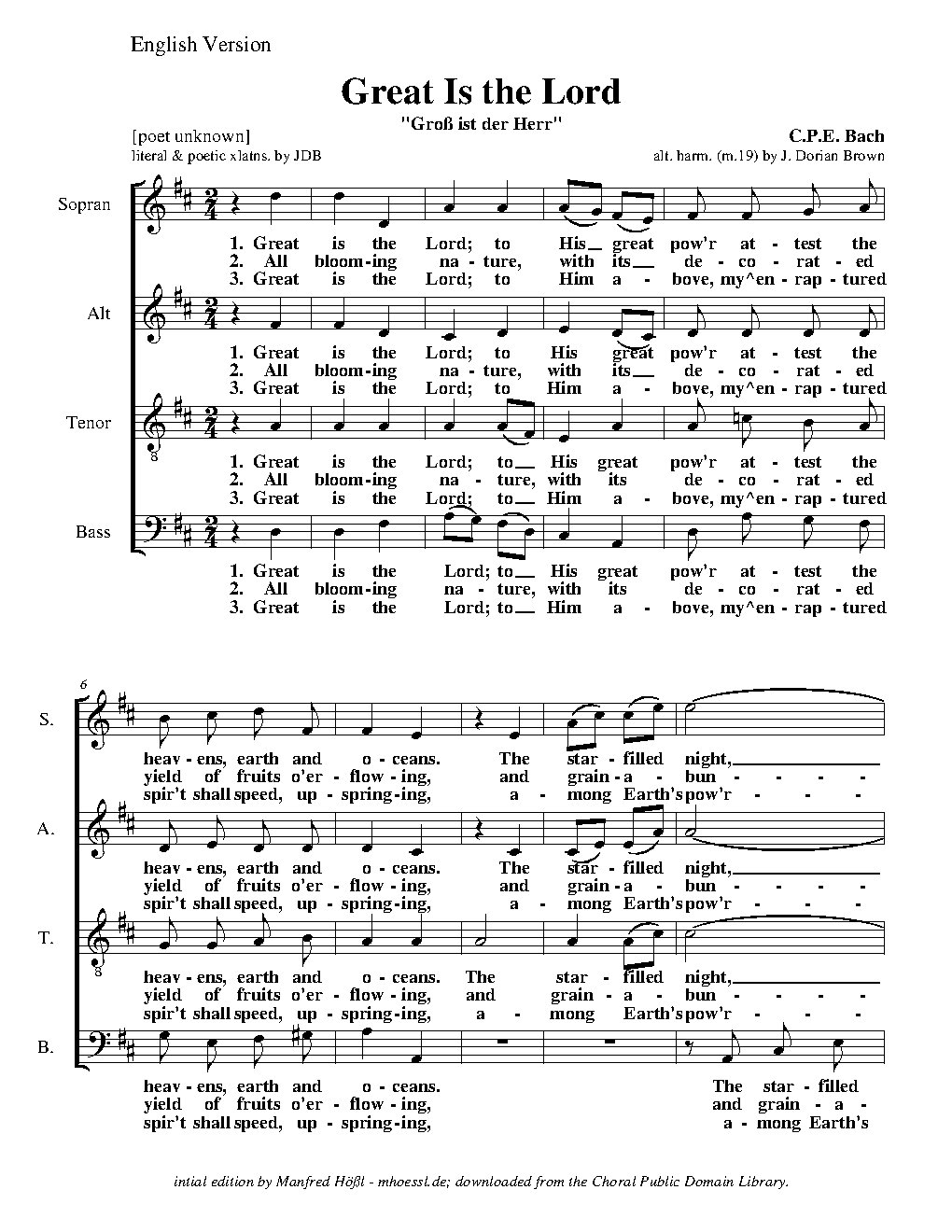 Groß ist der Herr - Choir Script PDF Thumbnail