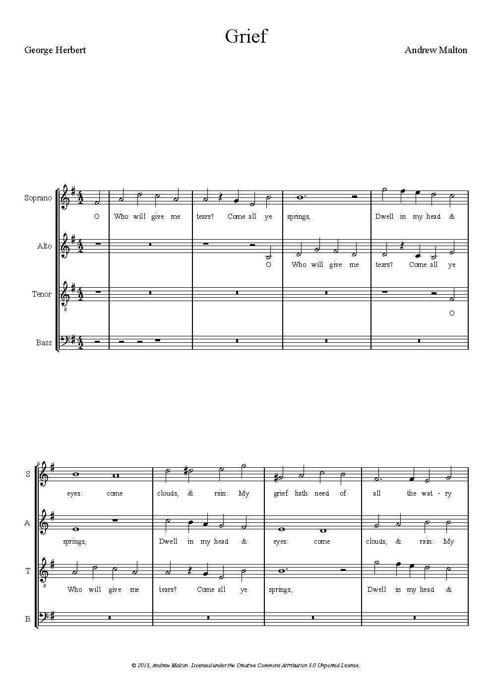 Grief - Choir Script PDF Thumbnail