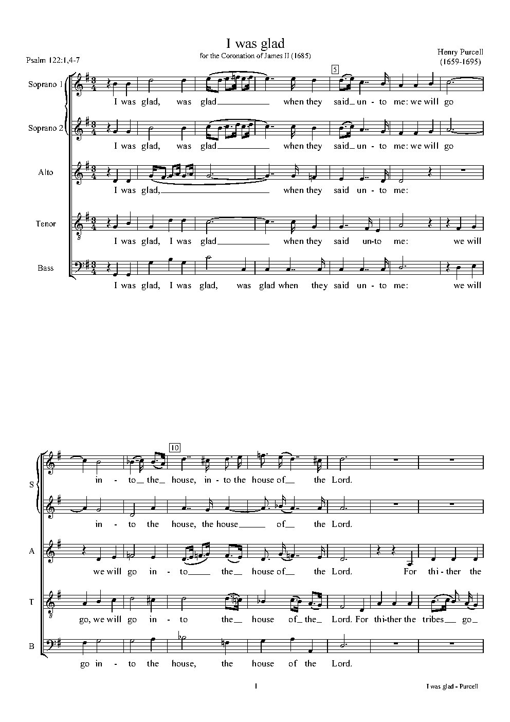I was glad - Choir Script PDF Thumbnail