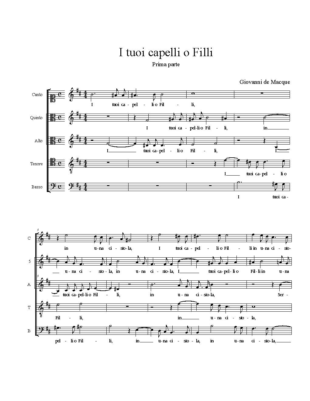 I tuoi capelli o Filli - Choir Script PDF Thumbnail