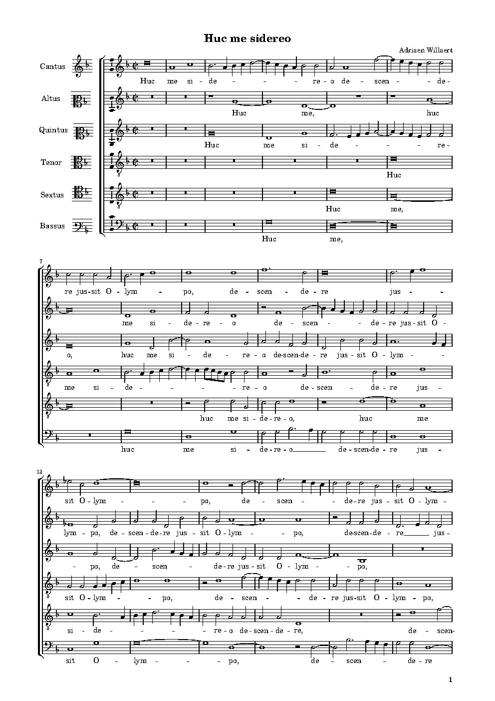 Huc me sidereo descendere jussit Olympo - Choir Script PDF Thumbnail