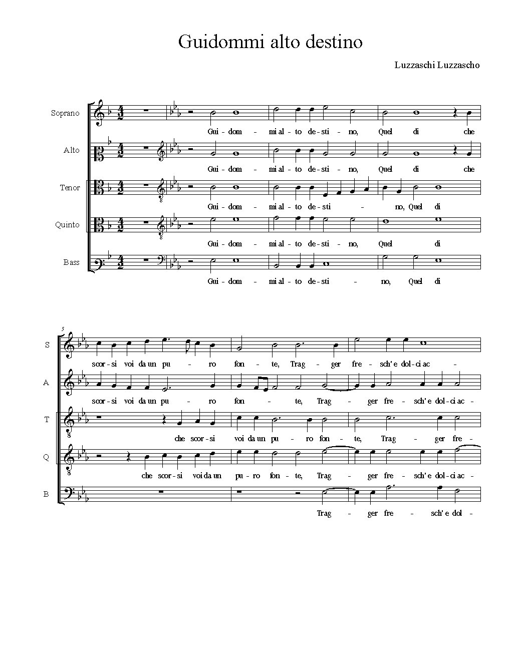 Guidommi alto destino - Choir Script PDF Thumbnail