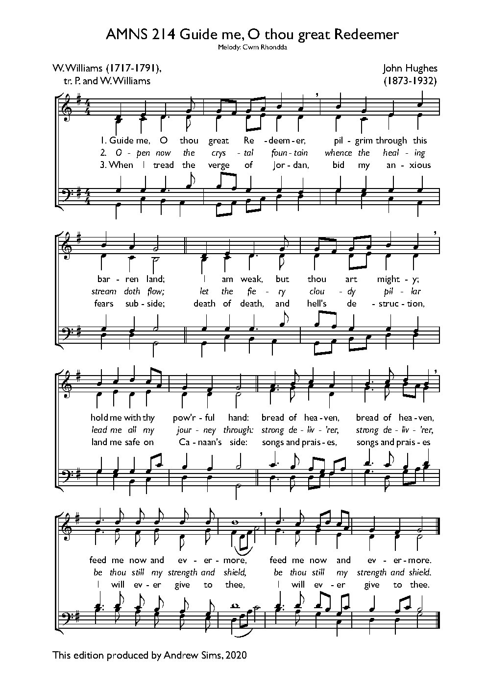 Guide me, O thou great Redeemer - Choir Script PDF Thumbnail